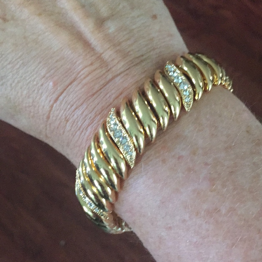 JR Private Collection Gold Plate & Pave Bracelet